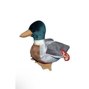 Ty Beanie Baby - JAKE the Mallard Drake Duck 1997 (5 inch) - MWMT's Animal Toy